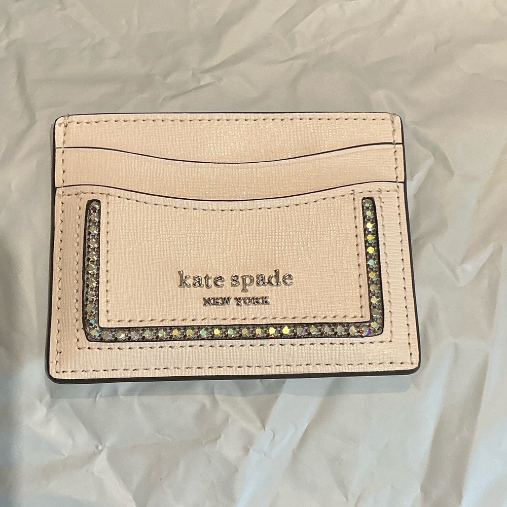 Kate Spade off white Card Holder NWOT with Sparkle Accents